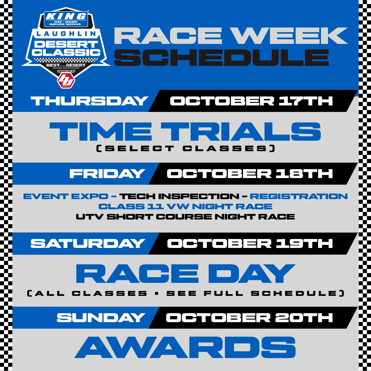 Laughlin race week schedule